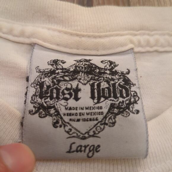 Y2K Last Hold Men's Large Shirt Sword Eagle Wings Skate Cybergrunge Tribal Faded - Picture 4 of 9